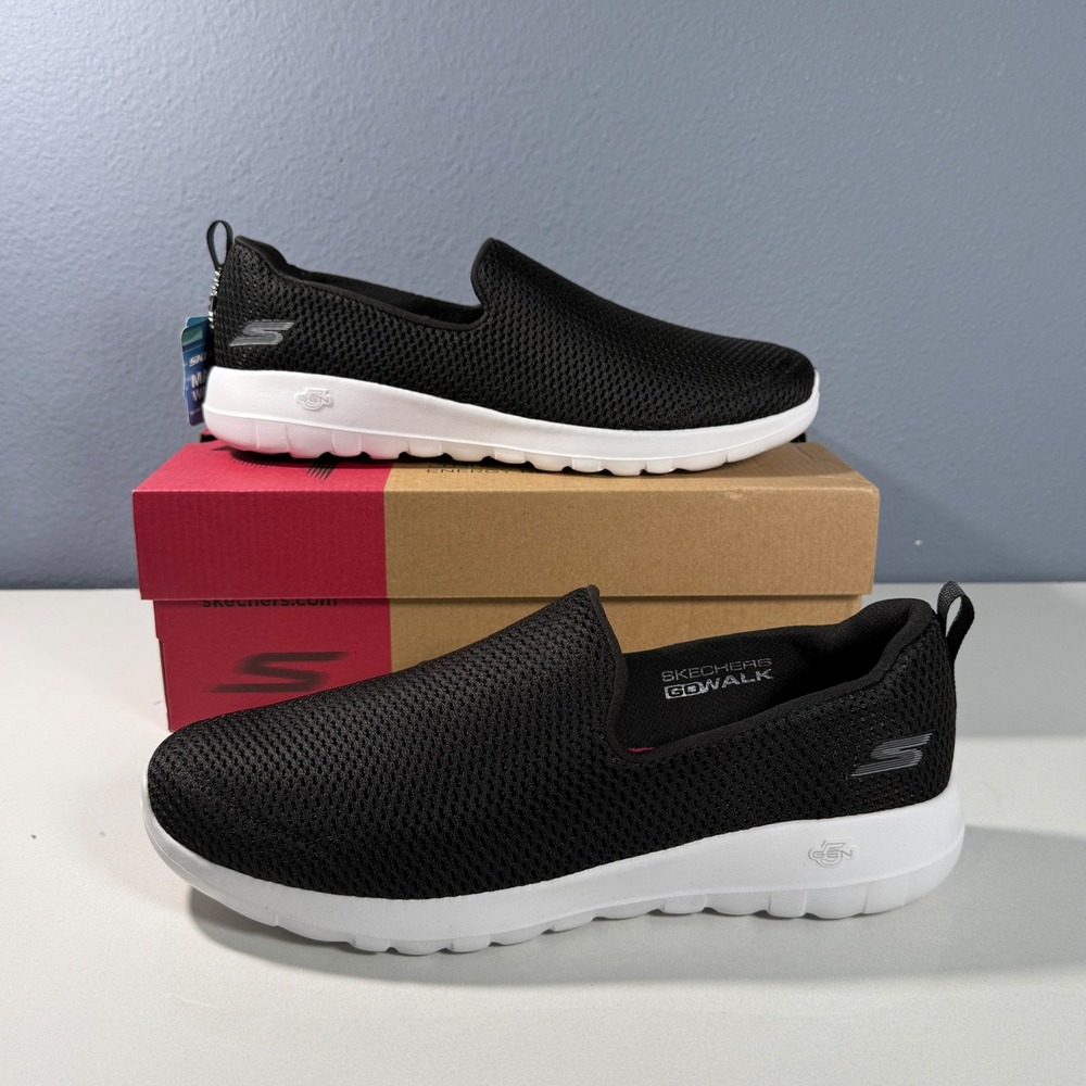 Skechers Go Walk Joy Women 12 Narrow Black  Slip On Sneakers‎ 15600NA/BKW NEW